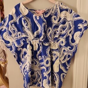 Lilly Pulitzer Blue and White Tie Front Tunic